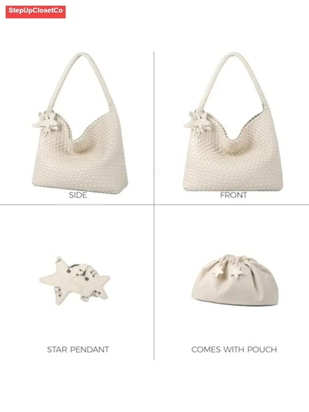 Fashion Shoulder Purses for Women Top-handle Woven Handbag Vegan Leather Hobo